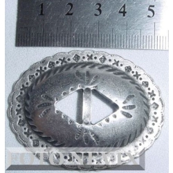 CONCHO OWALNE duże 55mm stare srebro guzik (id: 662)
